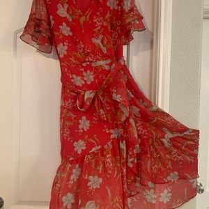 Vince Camuto Red Floral Dress